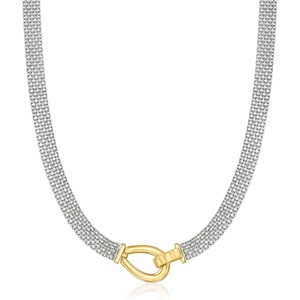 image:imageRossSimons Sterling Silver and 18kt Gold Over Sterling BismarkLink NecklaceNo Gemstone