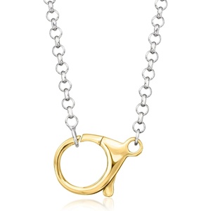 image:imageRossSimons Sterling Silver and 18kt Gold Over Sterling RoloChain Lobster Clasp NecklaceNo Gemstone
