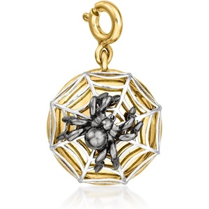 image:imageRossSimons Sterling Silver and 18kt Gold Over Sterling Spider Web Charm