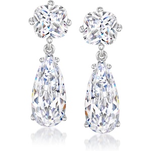 image:imageRossSimons Sterling SilverPlated Drop Earrings With 820 ct tw Czs