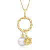 image:imagePure Collection by RossSimons 14kt Yellow Gold Twisted Circle Charm Holder Pendant