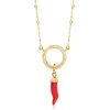 image:imagePure Collection by RossSimons Coral Italian Horn Charm in 14kt Yellow Gold