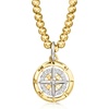 image:imagePure Collection by RossSimons Sterling Silver and 14kt Yellow Gold Compass Charm With LabGrown Diamonds