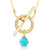 image:imagePure Collection by RossSimons Turquoise Geometric Charm in 14kt Yellow Gold