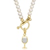 image:imageRossSimons 010 ct tw Diamond Wine Glass Charm in 18kt Gold Over Sterling
