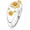 image:imageRossSimons 020 ct tw Chrome Diopside and 10 ct tw Citrine Flower Ring in Sterling Silver With 18kt Gold Over SterlingCitrine