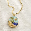 image:imageRossSimons 026 ct tw MultiGemstone Beach Pendant Paper Clip Link Necklace in 18kt Gold Over Sterlingdiopside
