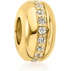 image:imageRossSimons 030 ct tw White Topaz Striped Bead Charm in 18kt Gold Over Sterling