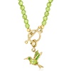 image:imageRossSimons 040 Carat Peridot and 10 ct tw Chrome Diopside Hummingbird Charm in 18kt Gold Over Sterling