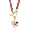 image:imageRossSimons 057 ct tw MultiGemstone Heart Charm in 18kt Gold Over Sterling