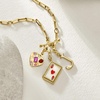 image:imageRossSimons 057 ct tw MultiGemstone Heart Charm in 18kt Gold Over Sterling