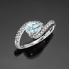 image:imageRossSimons 080 Carat Aquamarine and 35 ct tw LabGrown Diamond Ring in 14kt White GoldAquamarine