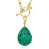 image:imageRossSimons 1100 Carat PearShaped Emerald Charm in 18kt Gold Over Sterling