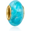 image:imageRossSimons 12x6mm Turquoise Bead Charm in 18kt Gold Over Sterling