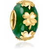 image:imageRossSimons 13mm Jade Clover Bead Charm in 18kt Gold Over Sterling