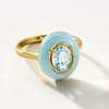 image:imageRossSimons 140 Carat Sky Blue Topaz Ring With Pastel Blue Enamel in 18kt Gold Over SterlingTopaz