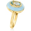 image:imageRossSimons 140 Carat Sky Blue Topaz Ring With Pastel Blue Enamel in 18kt Gold Over SterlingTopaz