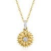 image:imageRossSimons 14kt Yellow Gold and Sterling Silver Sunflower Charm With Single LabGrown Diamond