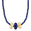 image:imageRossSimons 335mm Lapis Bead Necklace With 18kt Gold Over Sterling 18 inches