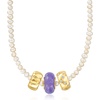 image:imageRossSimons 34mm Cultured Pearl Bead Necklace With 18kt Gold Over Sterling 18 inches
