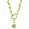 image:imageRossSimons 354mm Peridot Bead CharmCompatible Toggle Necklace in 18kt Gold Over SterlingPeridot