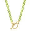 image:imageRossSimons 354mm Peridot Bead CharmCompatible Toggle Necklace in 18kt Gold Over SterlingPeridot