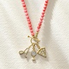 image:imageRossSimons 354mm Pink Coral Bead CharmCompatible Toggle Necklace in 18kt Gold Over SterlingCoral