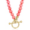 image:imageRossSimons 354mm Pink Coral Bead CharmCompatible Toggle Necklace in 18kt Gold Over SterlingCoral