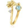 image:imageRossSimons Daffodil FlowerMarch Birthstone Ring With 20 Carat Aquamarine and Single LabGrown Diamond in 18kt Gold Over SterlingAquamarine