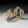 image:imageRossSimons Italian 2Tone Sterling Silver DoubleHoop Earrings