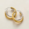 image:imageRossSimons Italian 2Tone Sterling Silver DoubleHoop Earrings