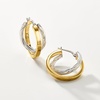 image:imageRossSimons Italian 2Tone Sterling Silver DoubleHoop Earrings