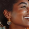 image:imageRossSimons Italian Blue Enamel Circle Drop Earrings in 18kt Gold Over Sterling