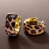 image:imageRossSimons Italian LeopardPrint Enamel Hoop Earrings in 18kt Gold Over Sterling