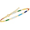 image:imageRossSimons Italian Multicolored Enamel BarLink Anklet in 18kt Gold Over Sterling 9 inches