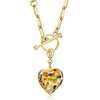 image:imageRossSimons Italian Multicolored Murano Glass Heart Charm in 18kt Gold Over Sterling