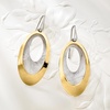 image:imageRossSimons Italian Sterling Silver and 18kt Gold Over Sterling DoubleOval Drop Earrings