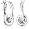 image:imageRossSimons Italian Sterling Silver and 18kt Gold Over Sterling Hoop Drop Earrings With Removable Discs