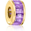 image:imageRossSimons JulyRuby  Baguette Birthstone Bead Charm in 18kt Gold Over Sterling