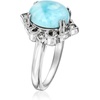image:imageRossSimons Larimar Ring With Diamonds in Sterling SilverLarimar