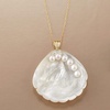 image:imageRossSimons MotherOfPearl Seashell Pendant With 445mm Cultured Pearls in 14kt Yellow Gold