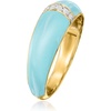 image:imageRossSimons Pastel Blue Enamel Dome Ring With Diamonds in 18kt Gold Over SterlingDiamond