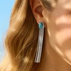 image:imageRossSimons Turquoise Fringe Drop Earrings in Sterling Silver