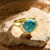 image:imageRossSimons Turquoise and 15 ct tw Diamond Ring in 18kt Gold Over SterlingCreated Turquoise