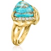 image:imageRossSimons Turquoise and 15 ct tw Diamond Ring in 18kt Gold Over SterlingCreated Turquoise