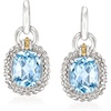 image:imagePhillip Gavriel Popcorn 600 ct tw Blue Topaz Drop Earrings in Sterling Silver With 18kt Yellow Gold