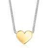 image:imagePure Collection by RossSimons Italian 14kt Yellow Gold Heart and Sterling Silver CurbLink Necklace 16 inches