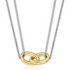 image:imagePure Collection by RossSimons Italian 18kt Gold Over Sterling and Sterling Silver Interlocking Oval Necklace 16 inches