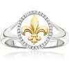 image:imageRossSimons 010 ct tw Diamond FleurDeLis Ring in Sterling Silver With 18kt Gold Over SterlingDiamond