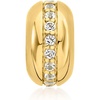 image:imageRossSimons 030 ct tw White Topaz Striped Bead Charm in 18kt Gold Over Sterling